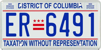 DC license plate ER6491