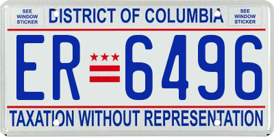 DC license plate ER6496