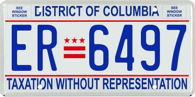 DC license plate ER6497