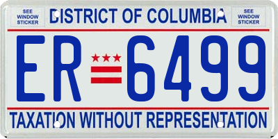 DC license plate ER6499
