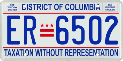 DC license plate ER6502