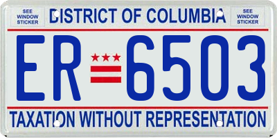 DC license plate ER6503