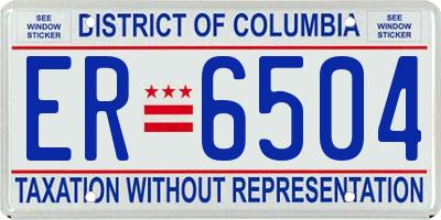 DC license plate ER6504