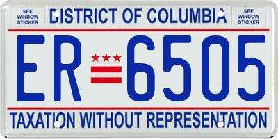 DC license plate ER6505