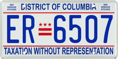 DC license plate ER6507