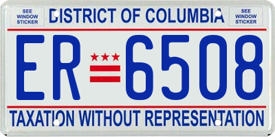 DC license plate ER6508