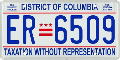 DC license plate ER6509