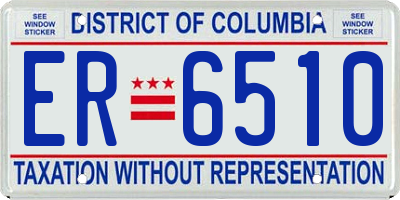 DC license plate ER6510