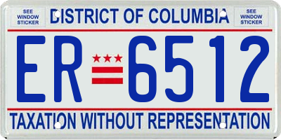 DC license plate ER6512
