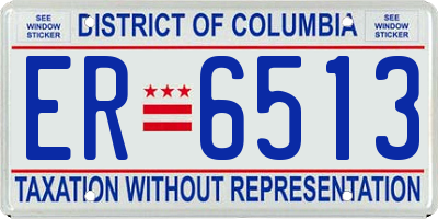 DC license plate ER6513