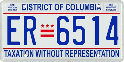 DC license plate ER6514