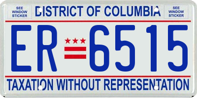 DC license plate ER6515