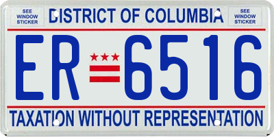 DC license plate ER6516