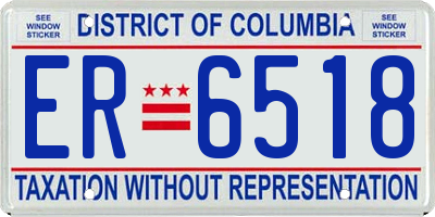 DC license plate ER6518