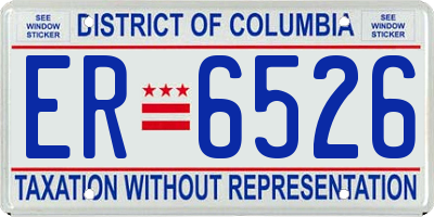 DC license plate ER6526