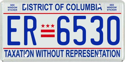 DC license plate ER6530