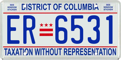 DC license plate ER6531