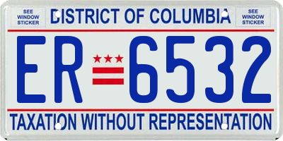 DC license plate ER6532