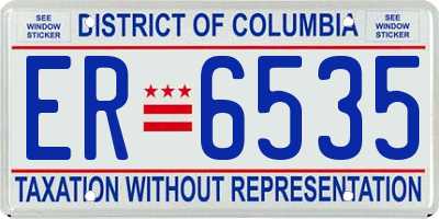 DC license plate ER6535