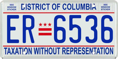 DC license plate ER6536