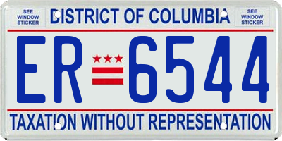 DC license plate ER6544