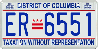 DC license plate ER6551