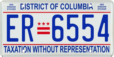 DC license plate ER6554