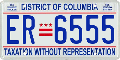 DC license plate ER6555