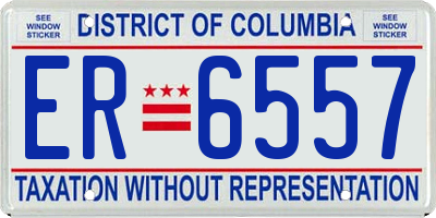DC license plate ER6557