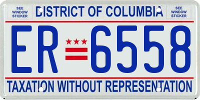 DC license plate ER6558