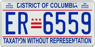 DC license plate ER6559