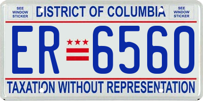 DC license plate ER6560