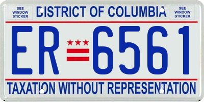 DC license plate ER6561