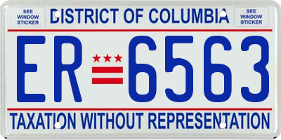 DC license plate ER6563
