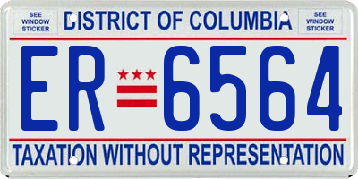 DC license plate ER6564