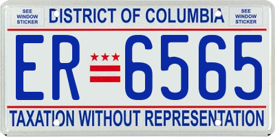 DC license plate ER6565