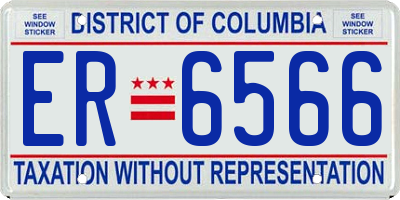 DC license plate ER6566