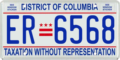 DC license plate ER6568