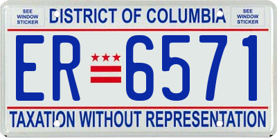 DC license plate ER6571