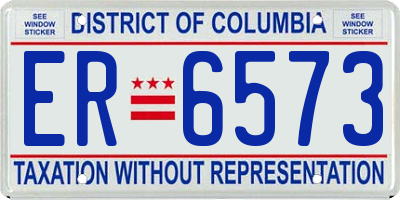 DC license plate ER6573