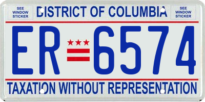 DC license plate ER6574