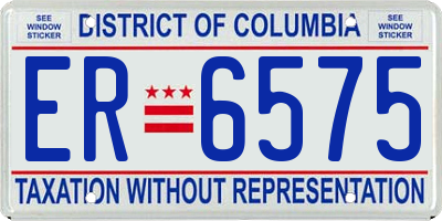 DC license plate ER6575