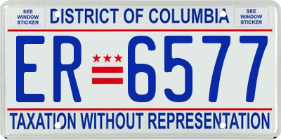 DC license plate ER6577