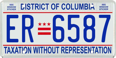 DC license plate ER6587