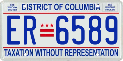 DC license plate ER6589