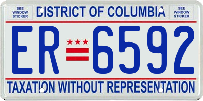 DC license plate ER6592