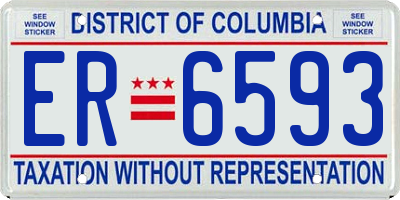 DC license plate ER6593