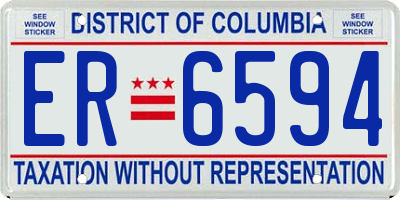 DC license plate ER6594