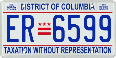 DC license plate ER6599