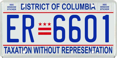 DC license plate ER6601